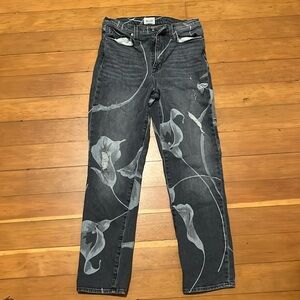 Hudson Floral Print Grey Jeans Sz 27